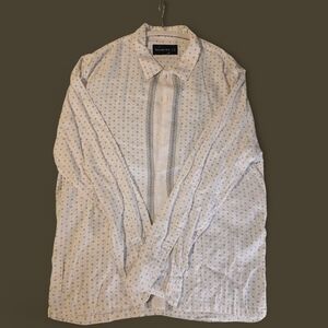 Abercrombie & Fitch White Shirt with Blue Dots